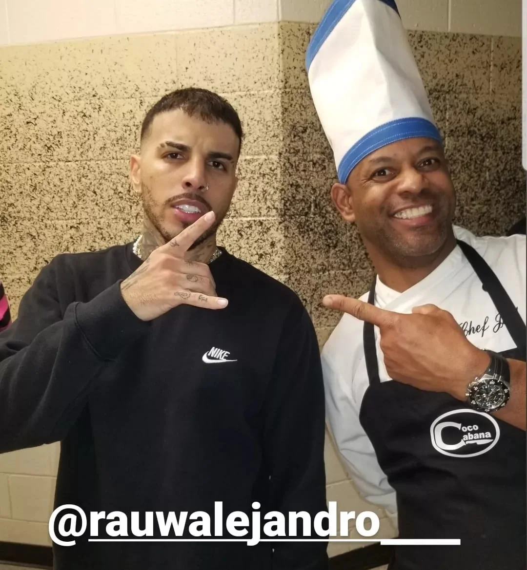 Chef Joel with Rauw Alejandro