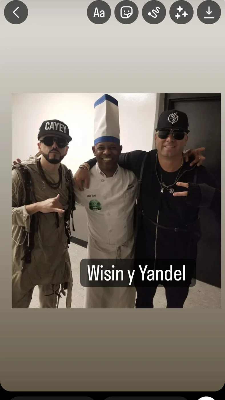Chef Joel with Wisin y Yandel