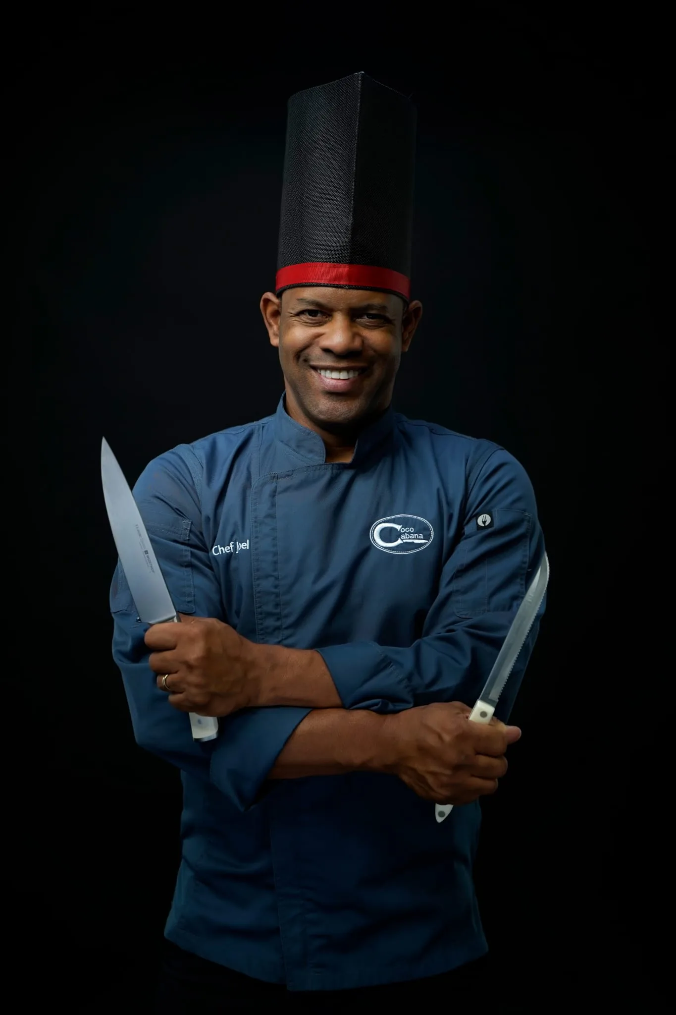 Chef Joel at a catering buffet spread